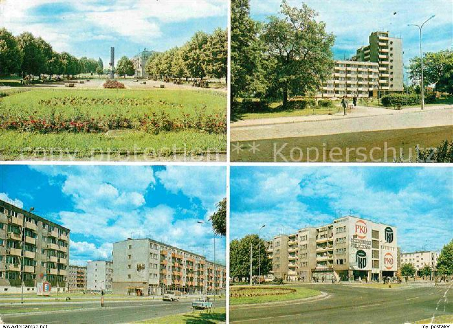 72739890 Glogow Park Siedlung Hochhaeuser Wohnblocks Glogow - Poland
