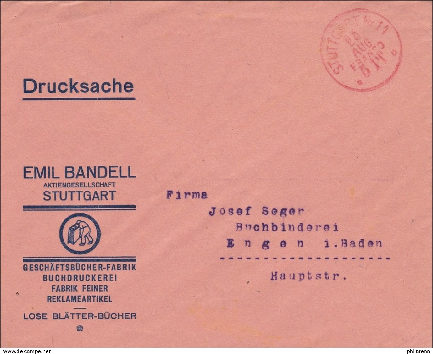 Gebühr Bezahlt:  Reklameartikel Von Stuttgart, Drucksache - Lettres & Documents