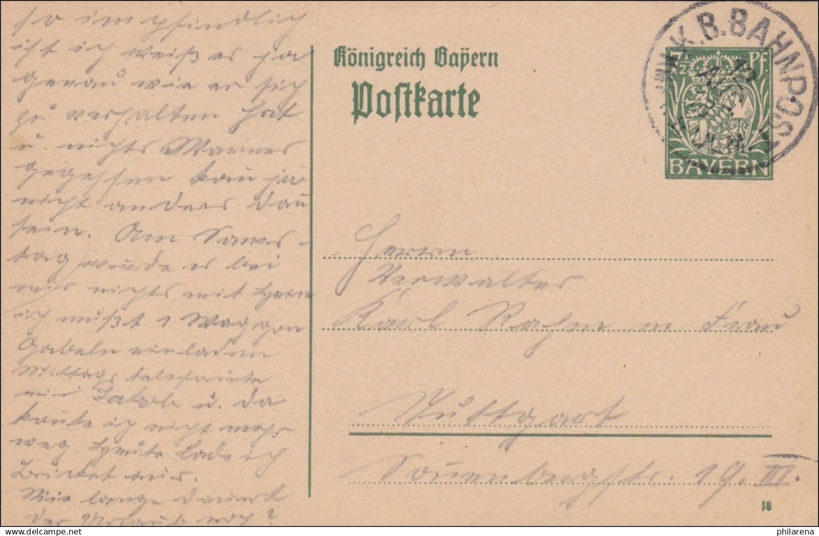 Bahnpost: Ganzsache Mit Bahnpost Stempel 1898 - Briefe U. Dokumente