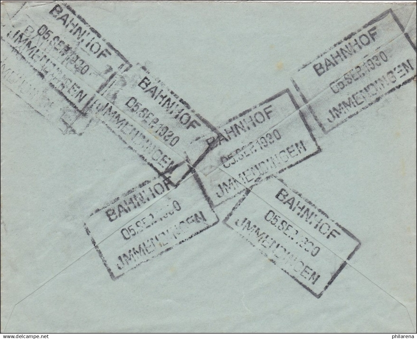 Bahnpost: Immendingen Mit Zugstempel Konstanz-Offenburg Und Bahnhofstempel 1930 - Brieven En Documenten