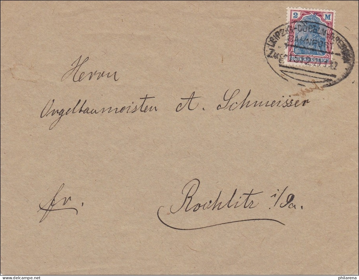 Bahnpost: Brief Aus Meissen Nach Rochlitz, Zugstempel Leipzig-Göbeln- - Briefe U. Dokumente
