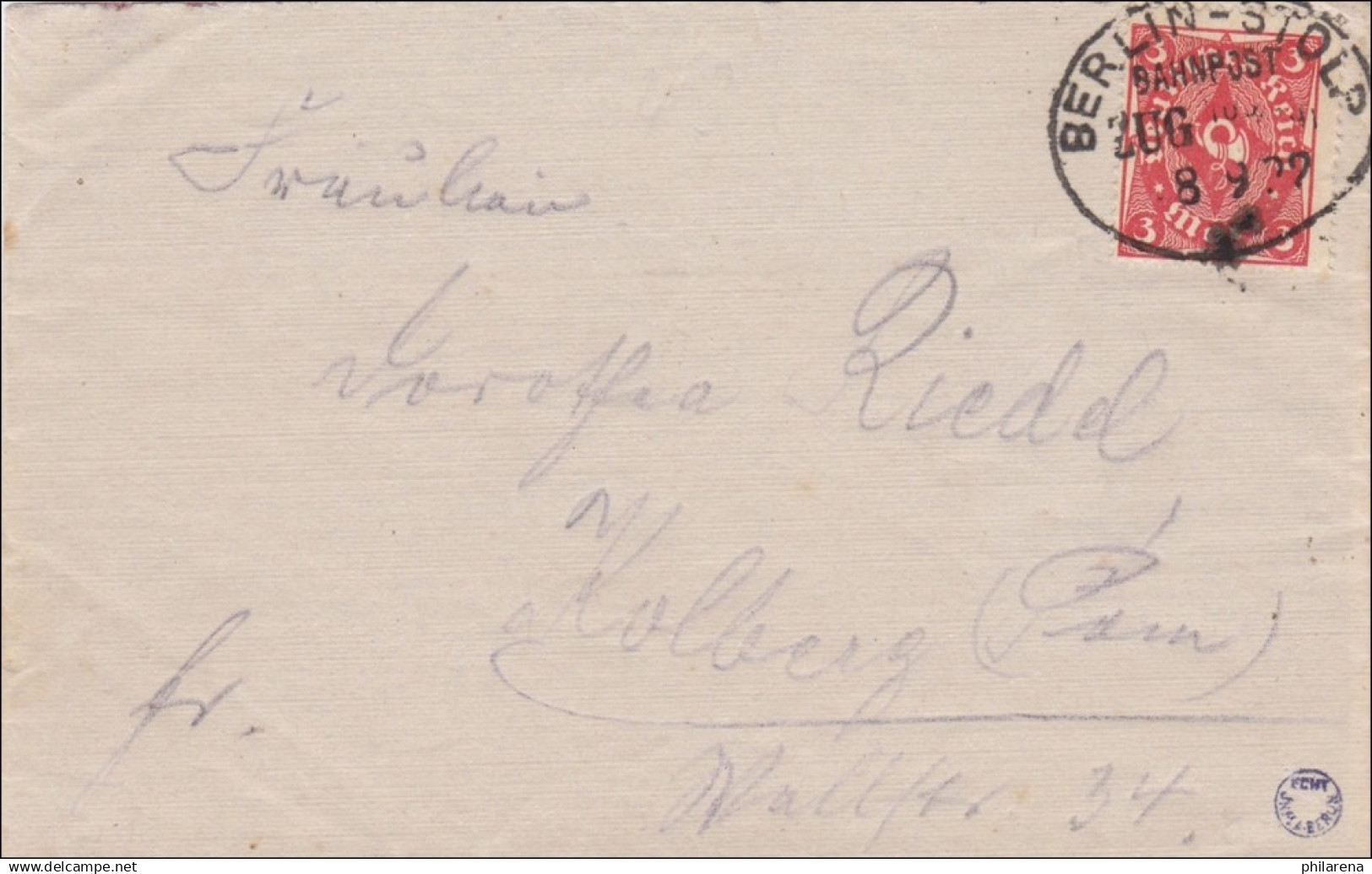 Bahnpost: Brief Mit Zugstempel Berlin-Stolp 1929 - Lettres & Documents