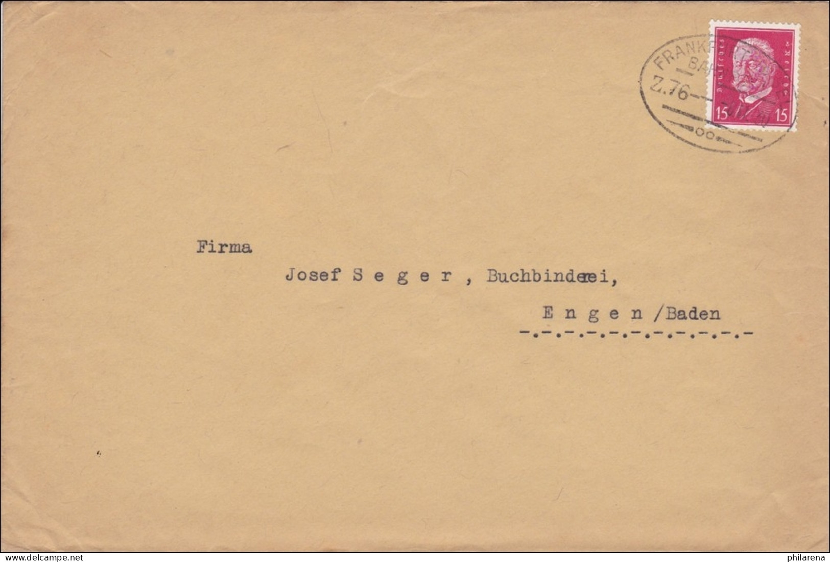 Bahnpost: Brief Mit Zugstempel Frankfurt -Basel 1930 - Brieven En Documenten