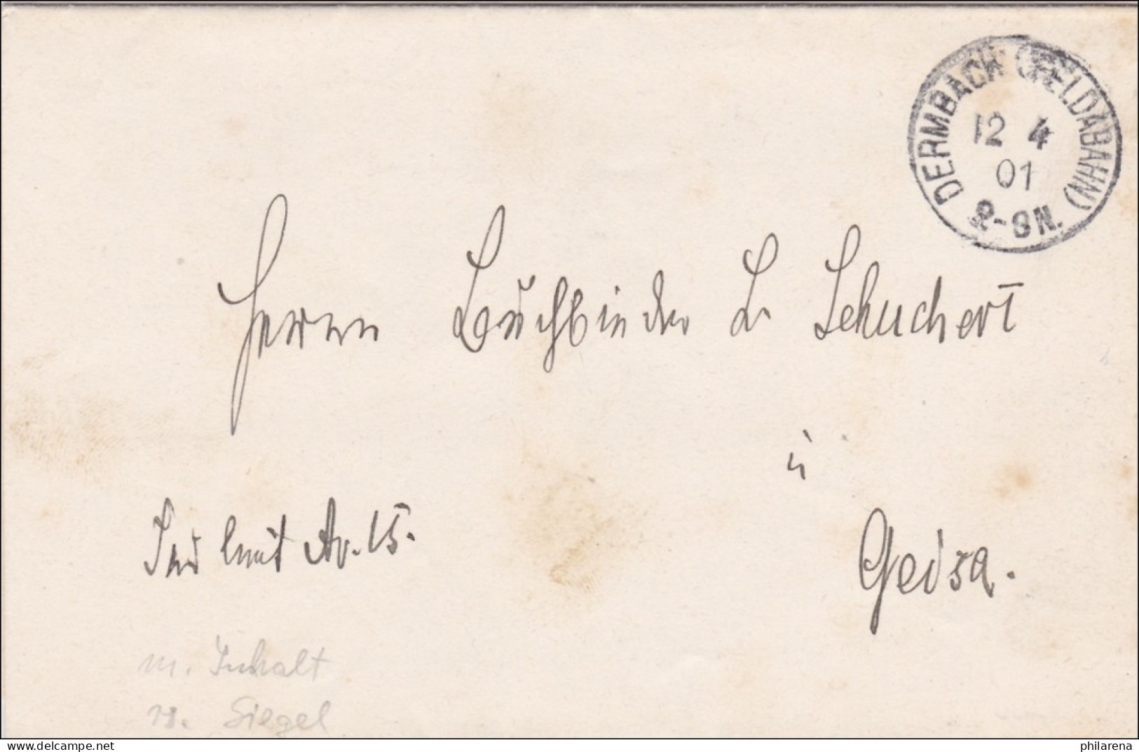 Dermbach/Feldabahn 1901 Nach Geisa - Briefe U. Dokumente