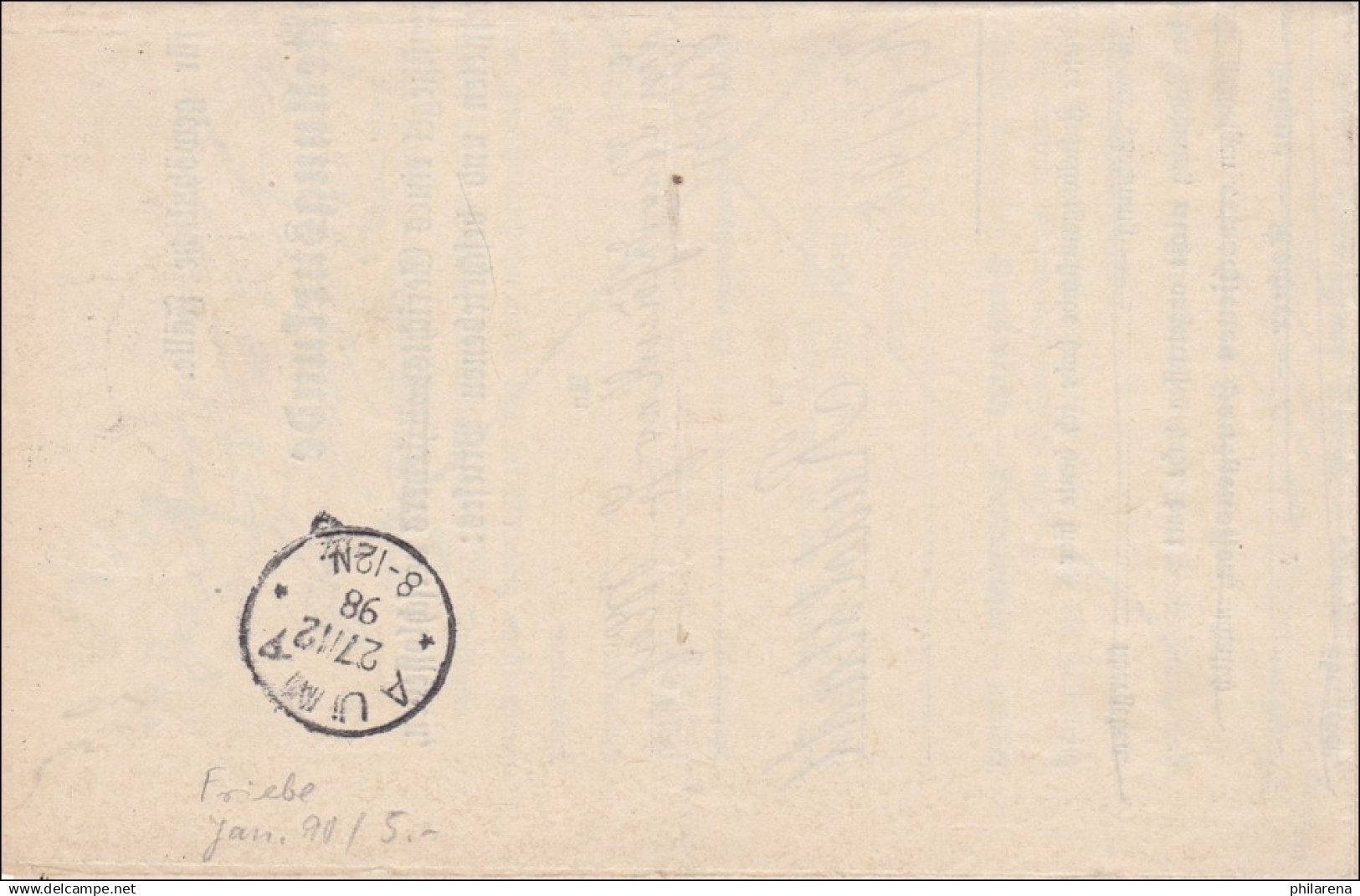 Postzustellurkunde 1893 Von Rudolstadt Nach Auma - Storia Postale