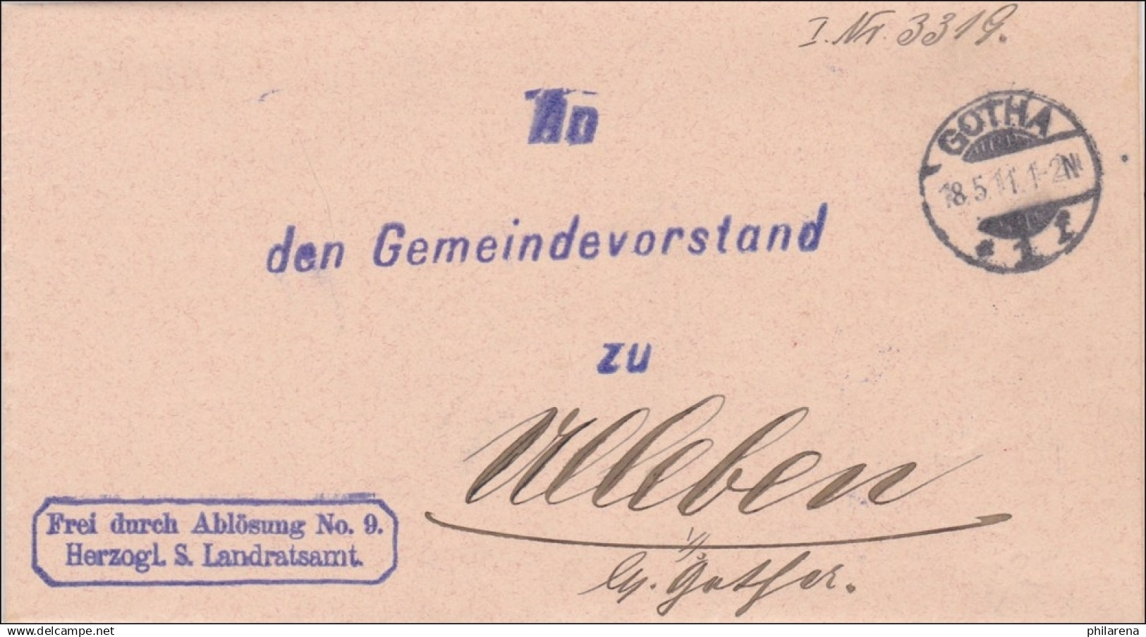 Landratsamt Gotha 1911 An Den Gemeinde Vorstand - Briefe U. Dokumente
