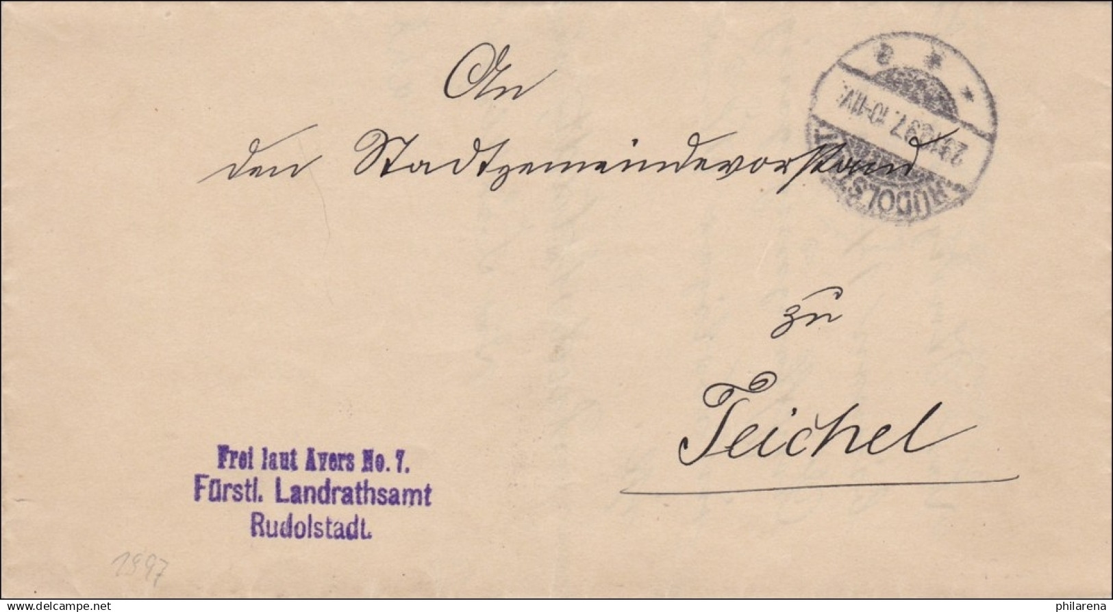 Landgericht Rudolstadt 1910 Nach Teichel - Lettres & Documents