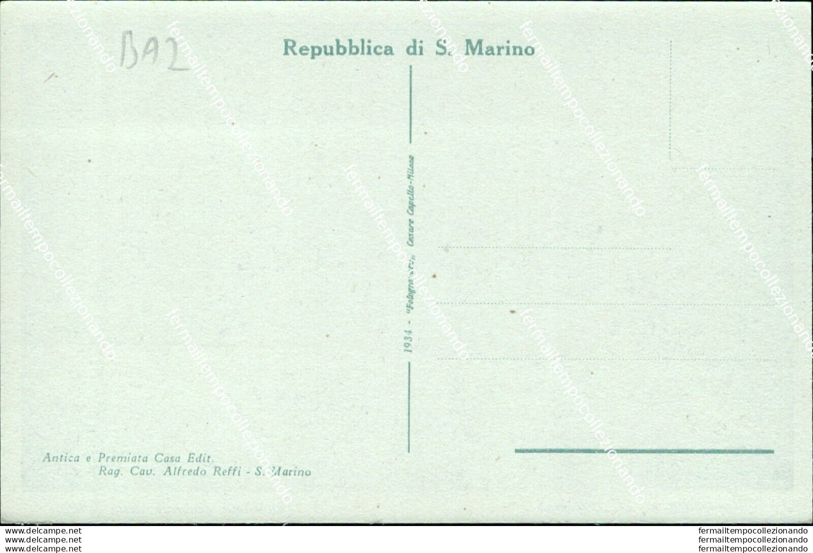 Ba2 Cartolina Repubblica Di San Marino Panorama Generale Della Citta' - Saint-Marin