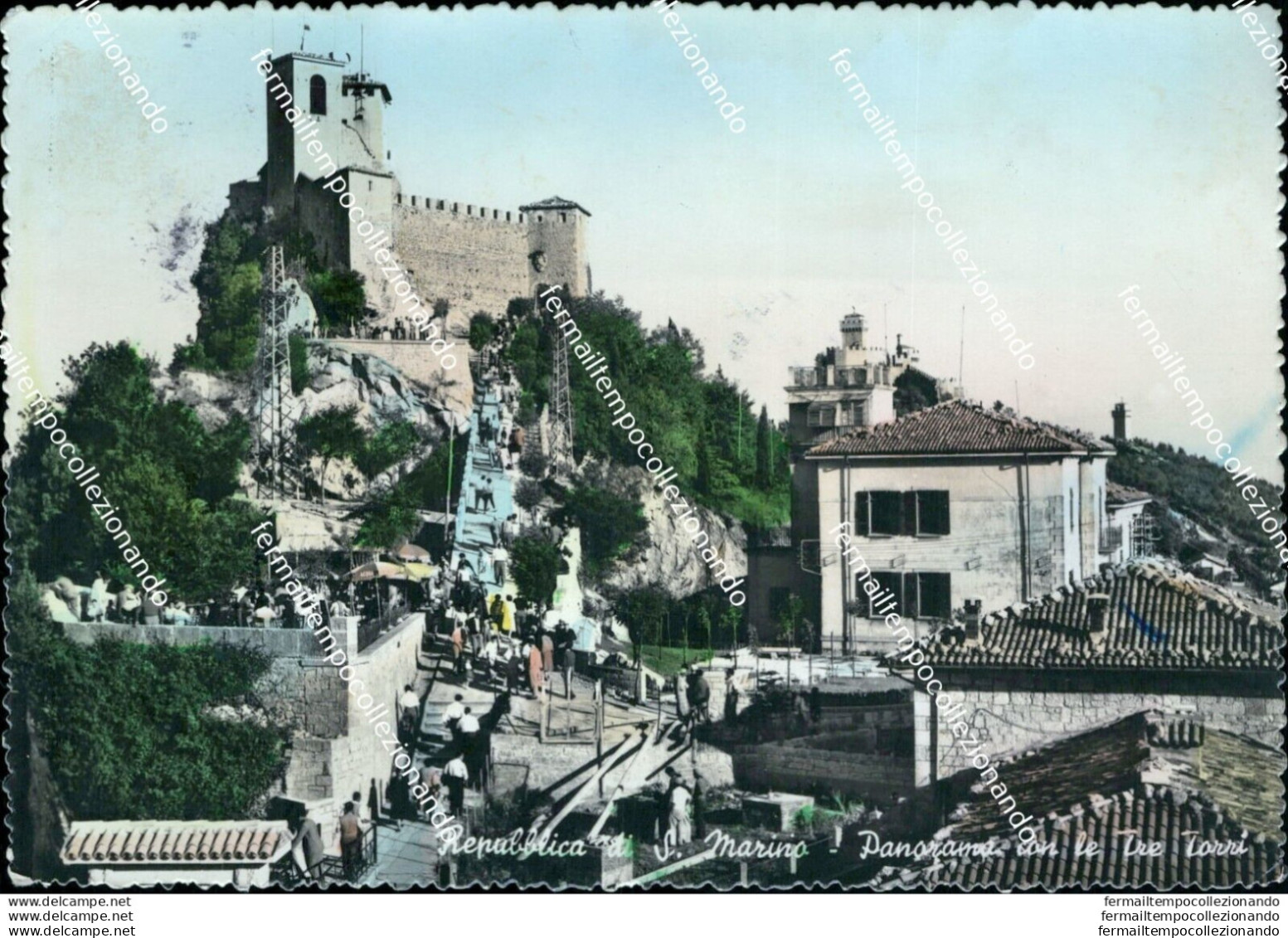 Bi362 Cartolina  Repubblica Di San Marino Panorama Con Le Tre Torri - Saint-Marin