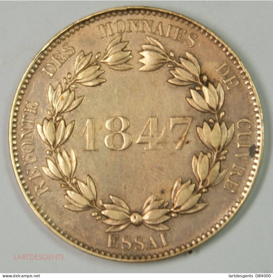 ESSAI LOUIS PHILIPPE 1847 Réfonte Des Monnaies, Lartdesgents.fr - Andere & Zonder Classificatie