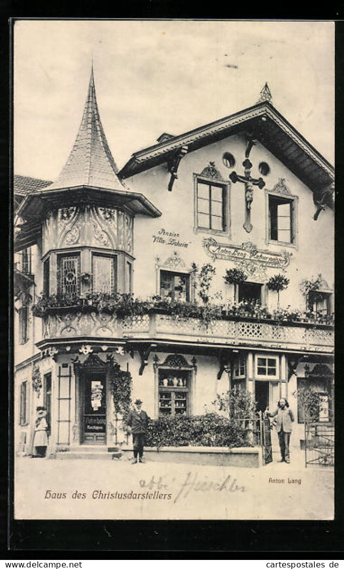 AK Oberammergau, Haus Des Christusdarstellers Anton Lang / Pension Villa Daheim  - Oberammergau