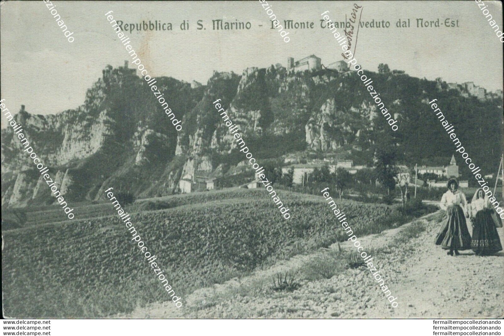 Az477 Cartolina Repubblica Di S.marino Il Monte Titano Veduto Dal Nord Est - Saint-Marin