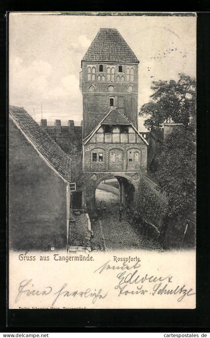 AK Tangermünde, Rosspforte, Von Oben Gesehen  - Tangermünde