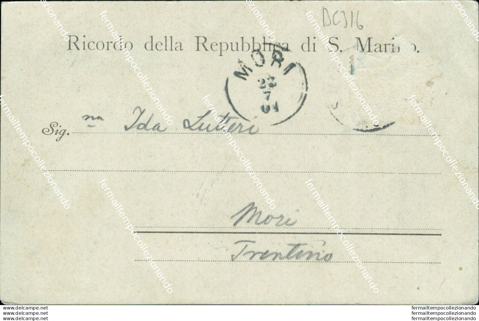 Bc316 Cartolina Repubblica Di San Marino Inizio 900 - San Marino