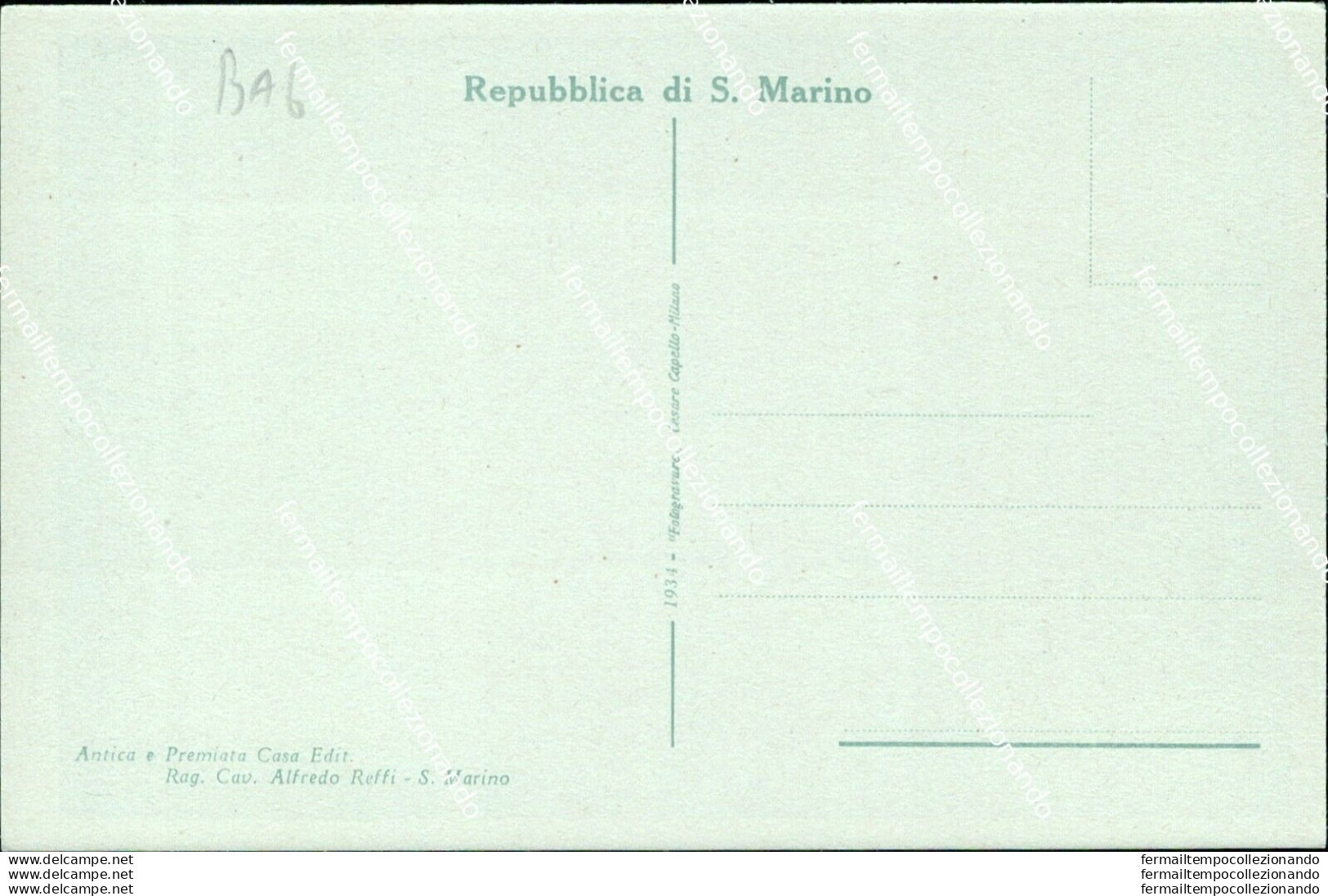 Ba6 Cartolina Repubblica Di San Marino La Rocca - San Marino