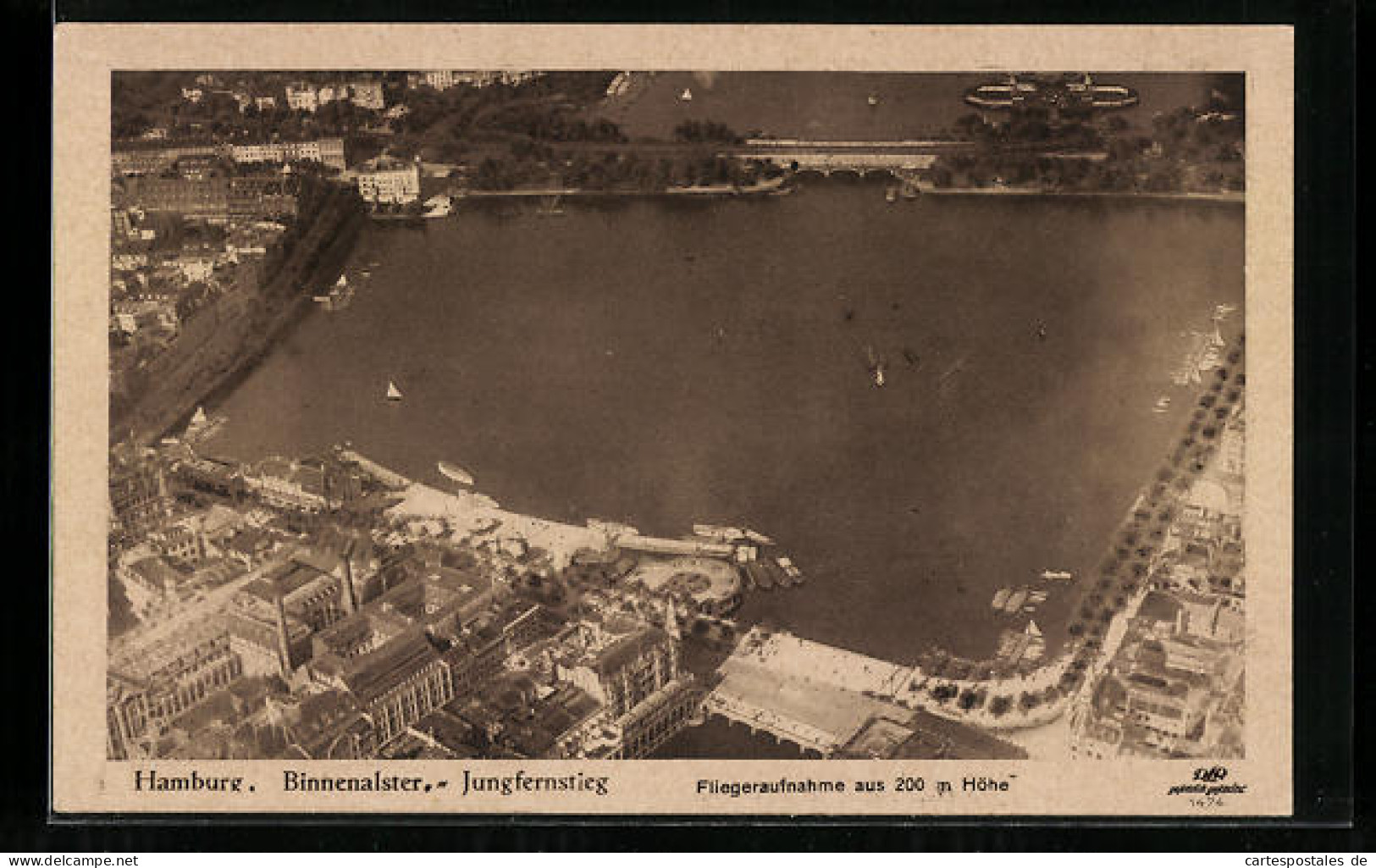 AK Hamburg-Neustadt, Ortsansicht Vom Flugzeug Aus, Binnenalster-Jungfernstieg  - Mitte