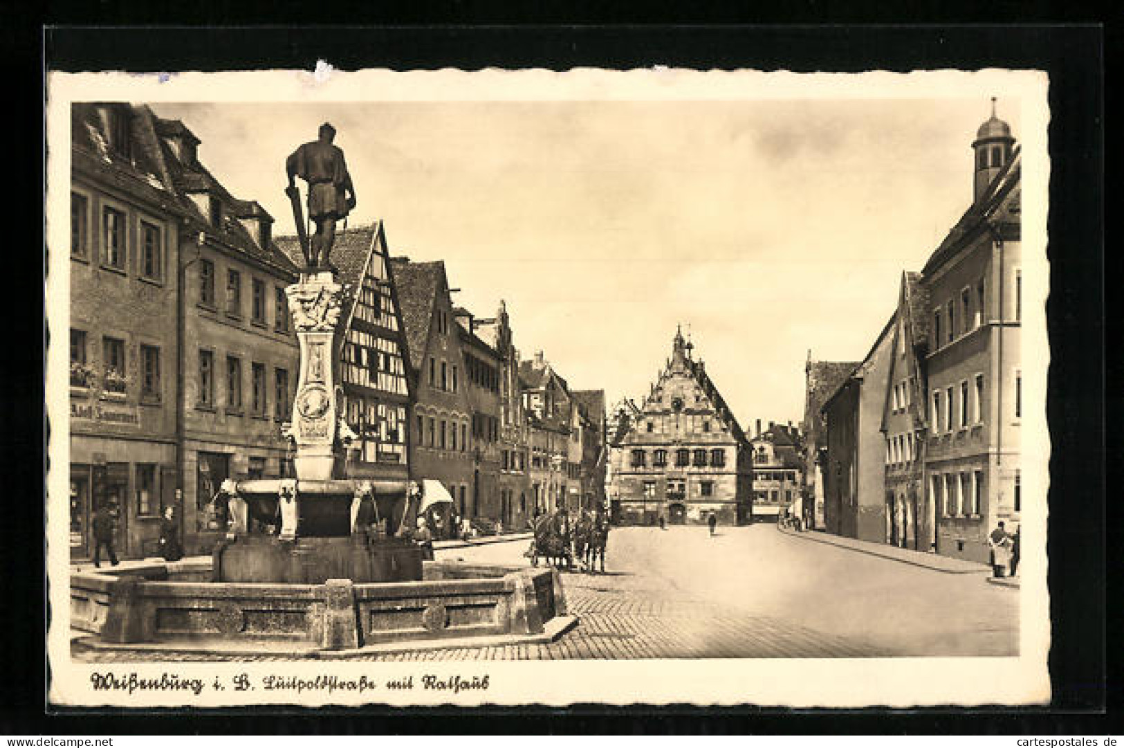 AK Weissenburg I. B., Luitpoldstrasse Mit Rathaus  - Weissenburg