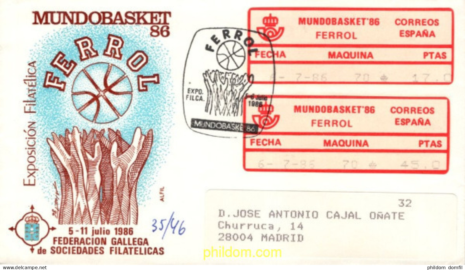 730877 MNH ESPAÑA 1986 MUNDOBASKET-86 - Ungebraucht