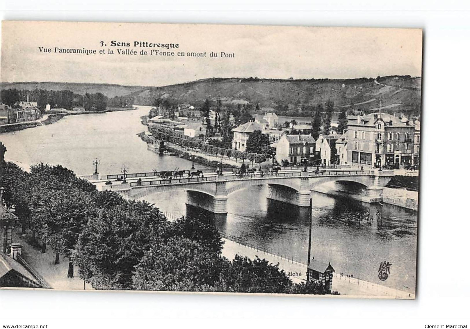 SENS Pittoresque - Vue Panoramique Et La Vallée De L'Yonne En Amont Du Pont - Très Bon état - Sens