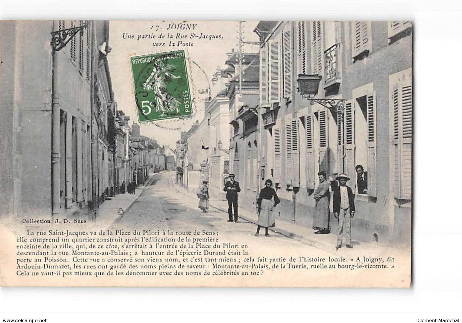 JOIGNY - Une Partie De La Rue Saint Jacques Vers La Poste - Très Bon état - Joigny