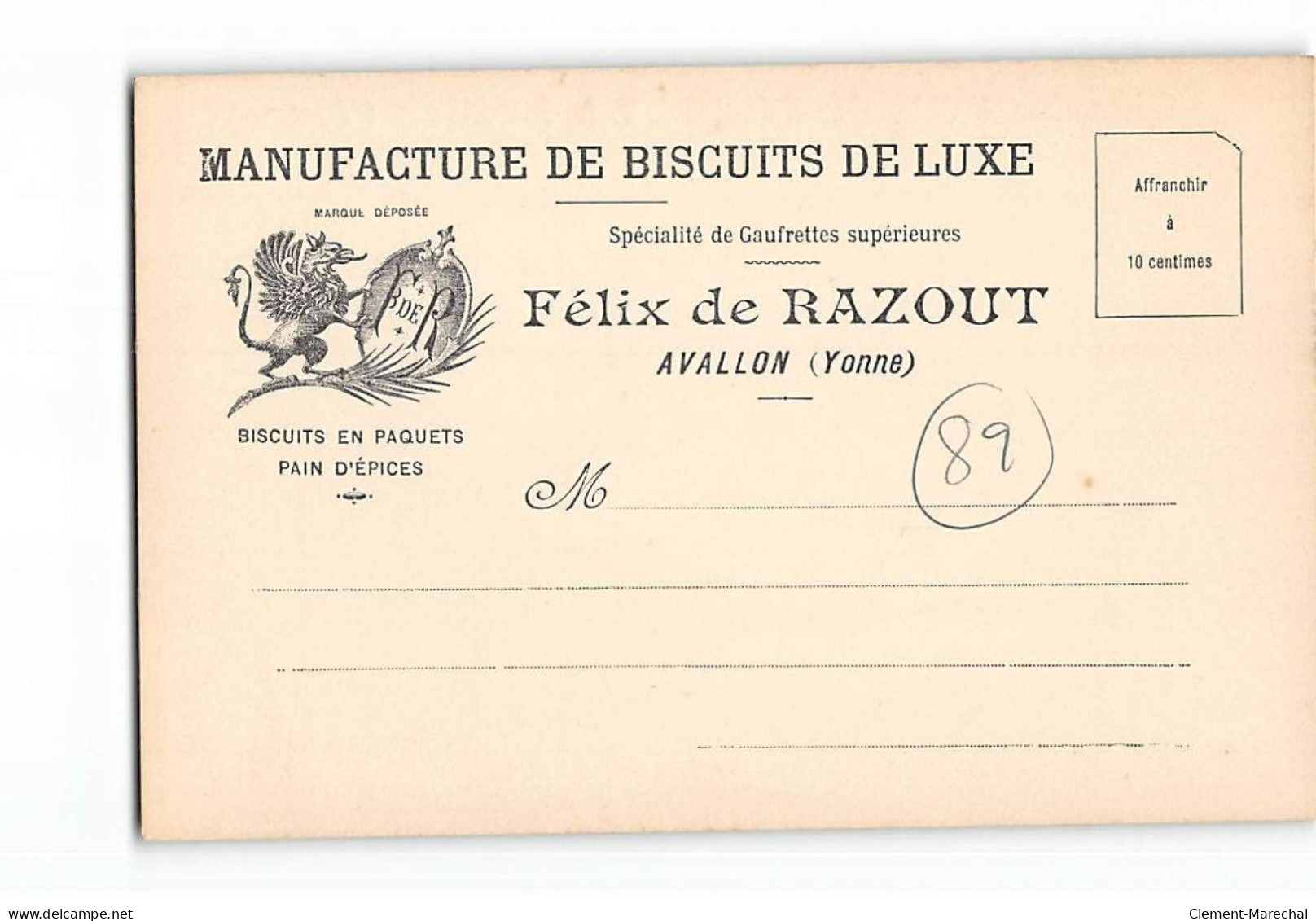 AVALLON - Tour De L'Horloge - Biscuits Félix De Razout - Très Bon état - Avallon
