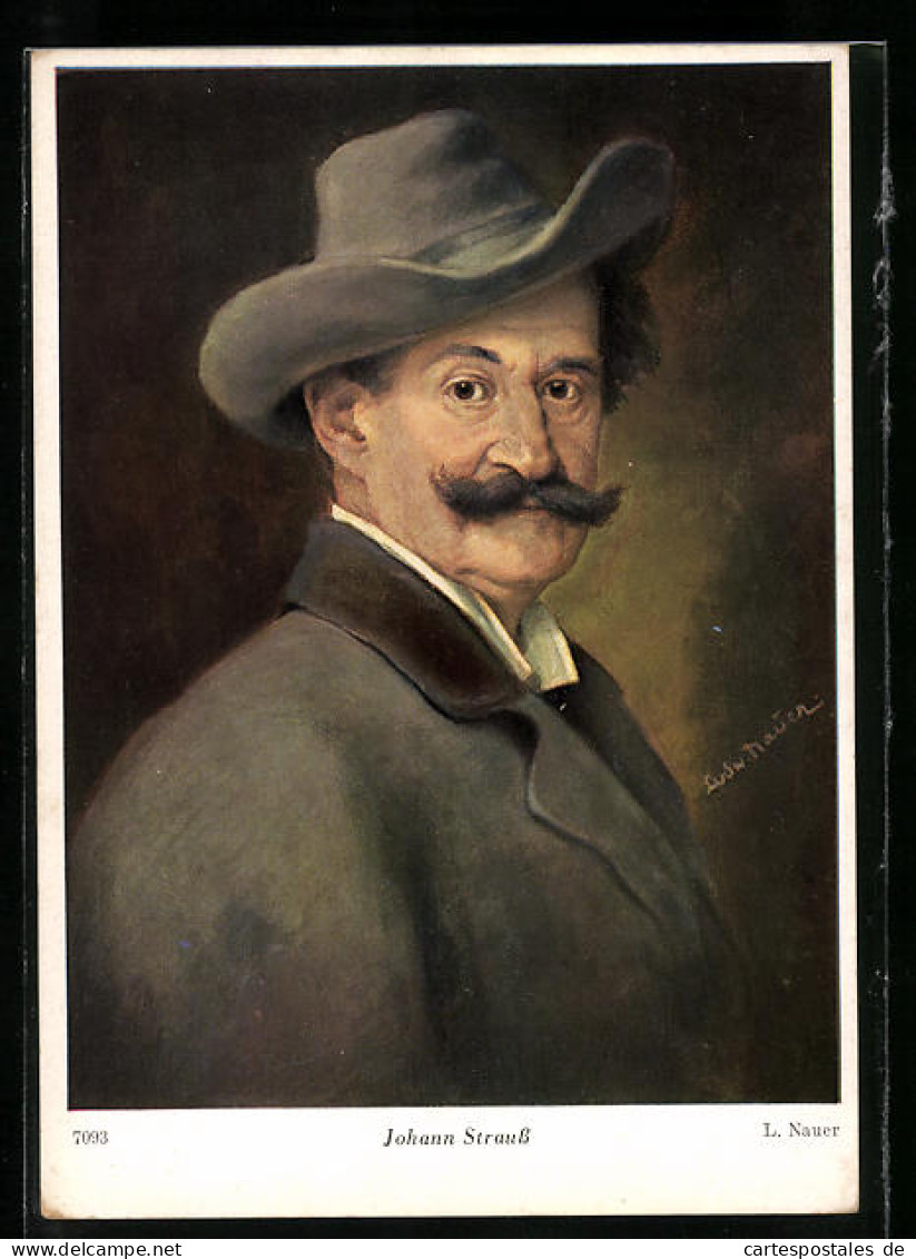 AK Komponist Johann Strauss Mit Hut Im Portrait  - Entertainers