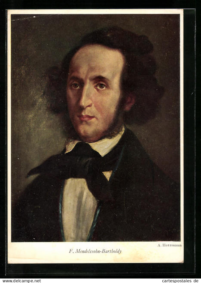 Künstler-AK F. Mendelssohn-Bartholdy, Portrait Des Komponisten  - Entertainers