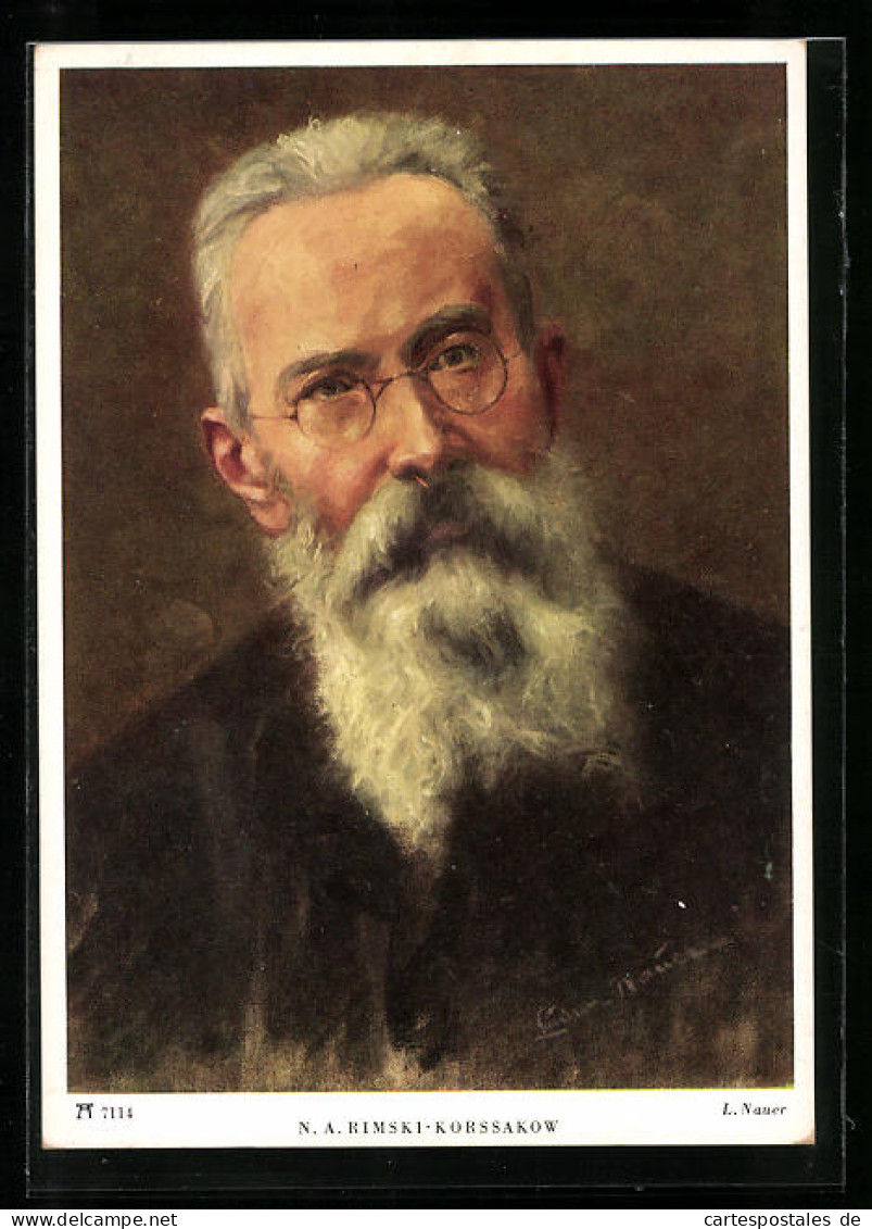 Künstler-AK N. A. Rimski-Korssakow, Portrait Des Komponisten  - Künstler