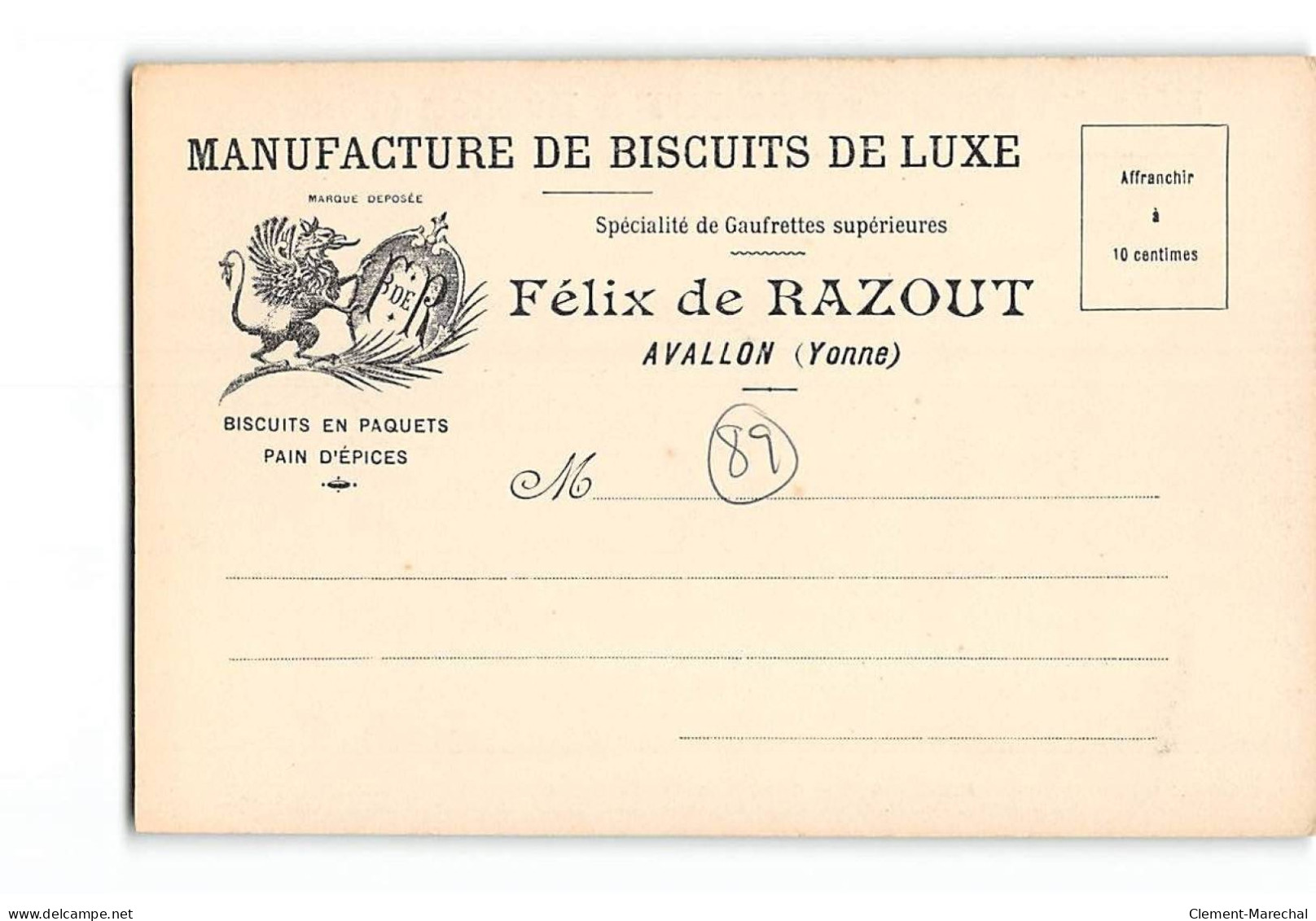 AVALLON - Cousin Le Pont - Biscuits Félix De Razout à Avallon - Très Bon état - Avallon