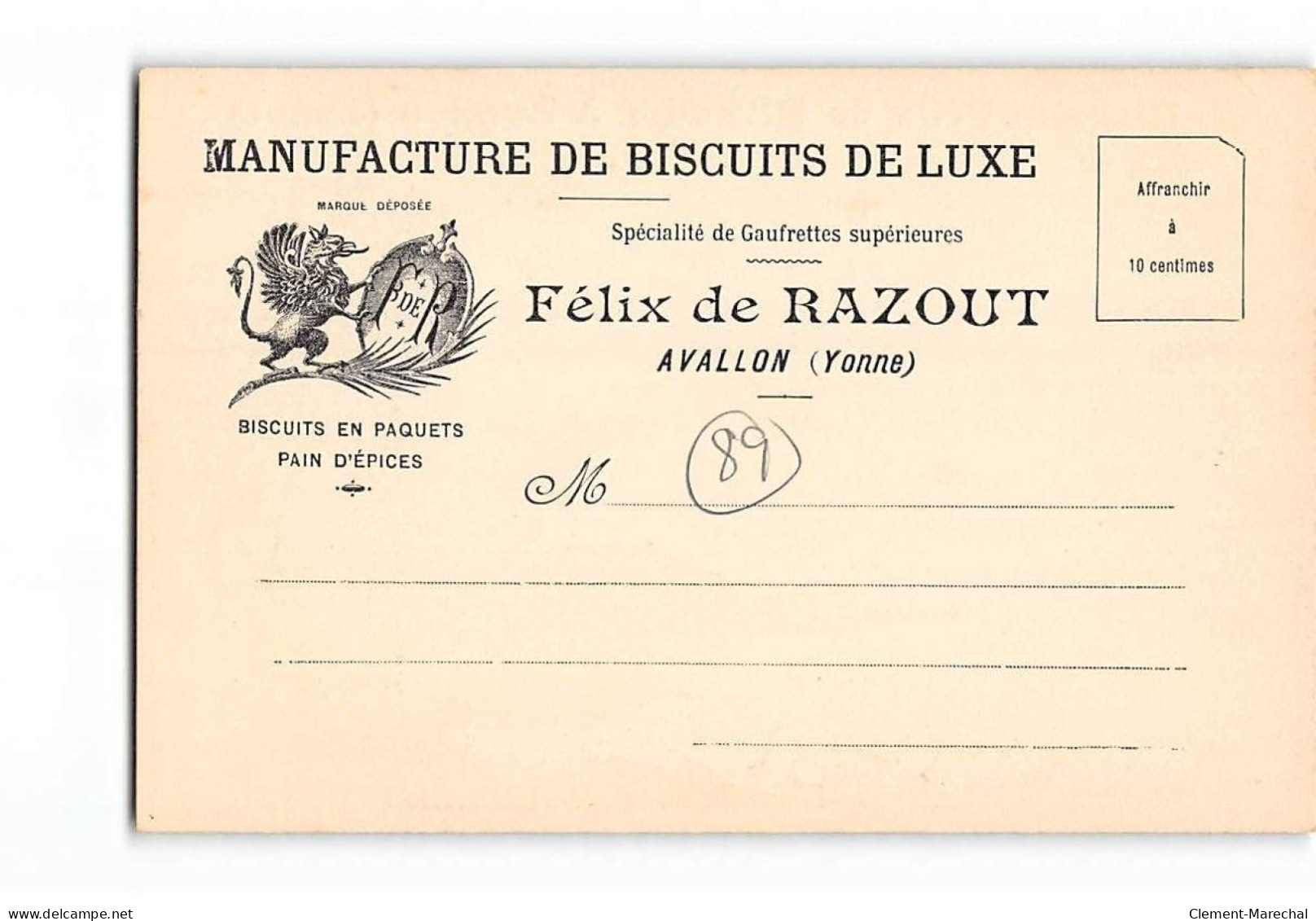 AVALLON - Tour De L'Horloge - Biscuits Félix De Razout à Avallon - Très Bon état - Avallon