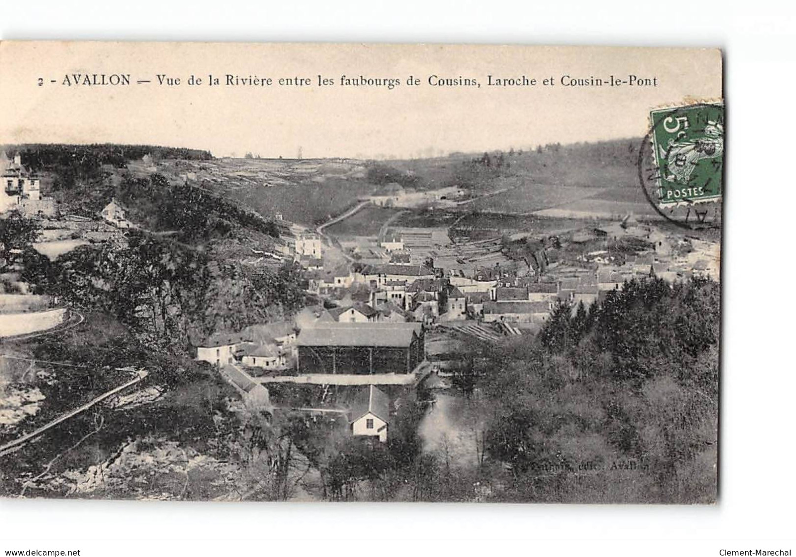 AVALLON - Vue De La Rivière Entre Les Faubourgs De Cousins, Laroche Et Cousin Le Pont - Très Bon état - Avallon