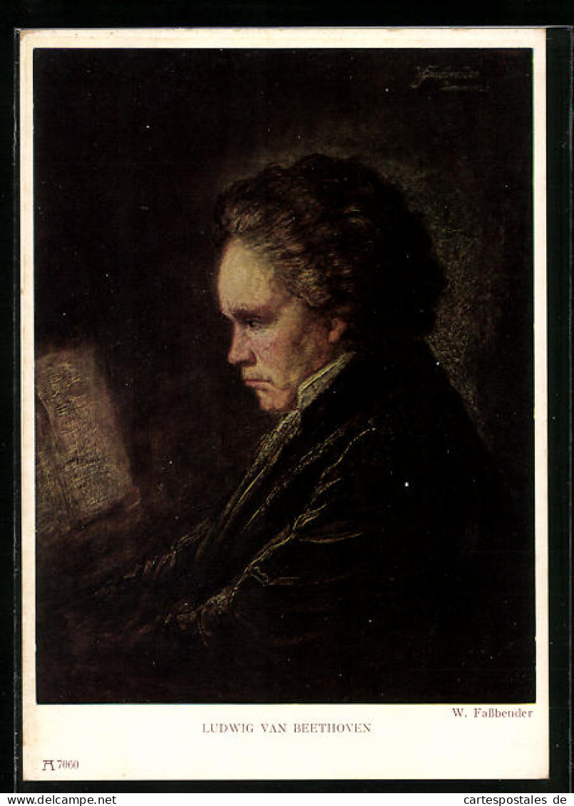 Künstler-AK Ludwig Van Beethoven Beim Komponieren  - Künstler