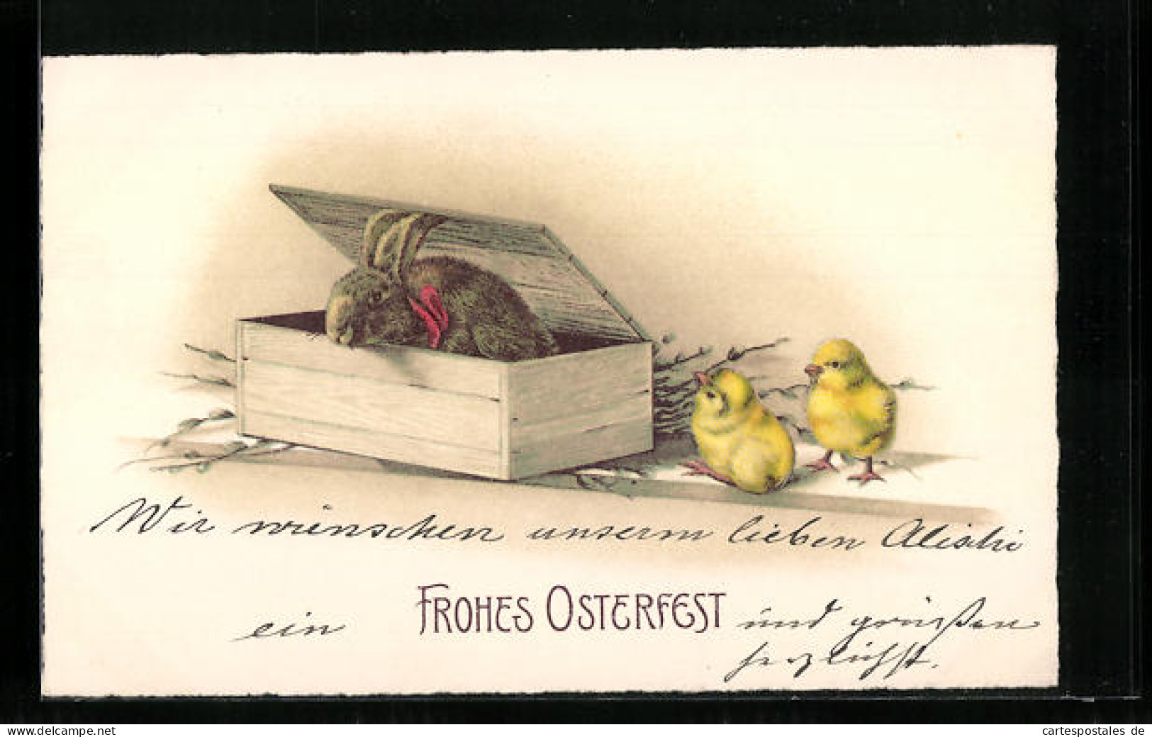 AK Osterhase Und Osterküken, Frohes Osterfest  - Pascua