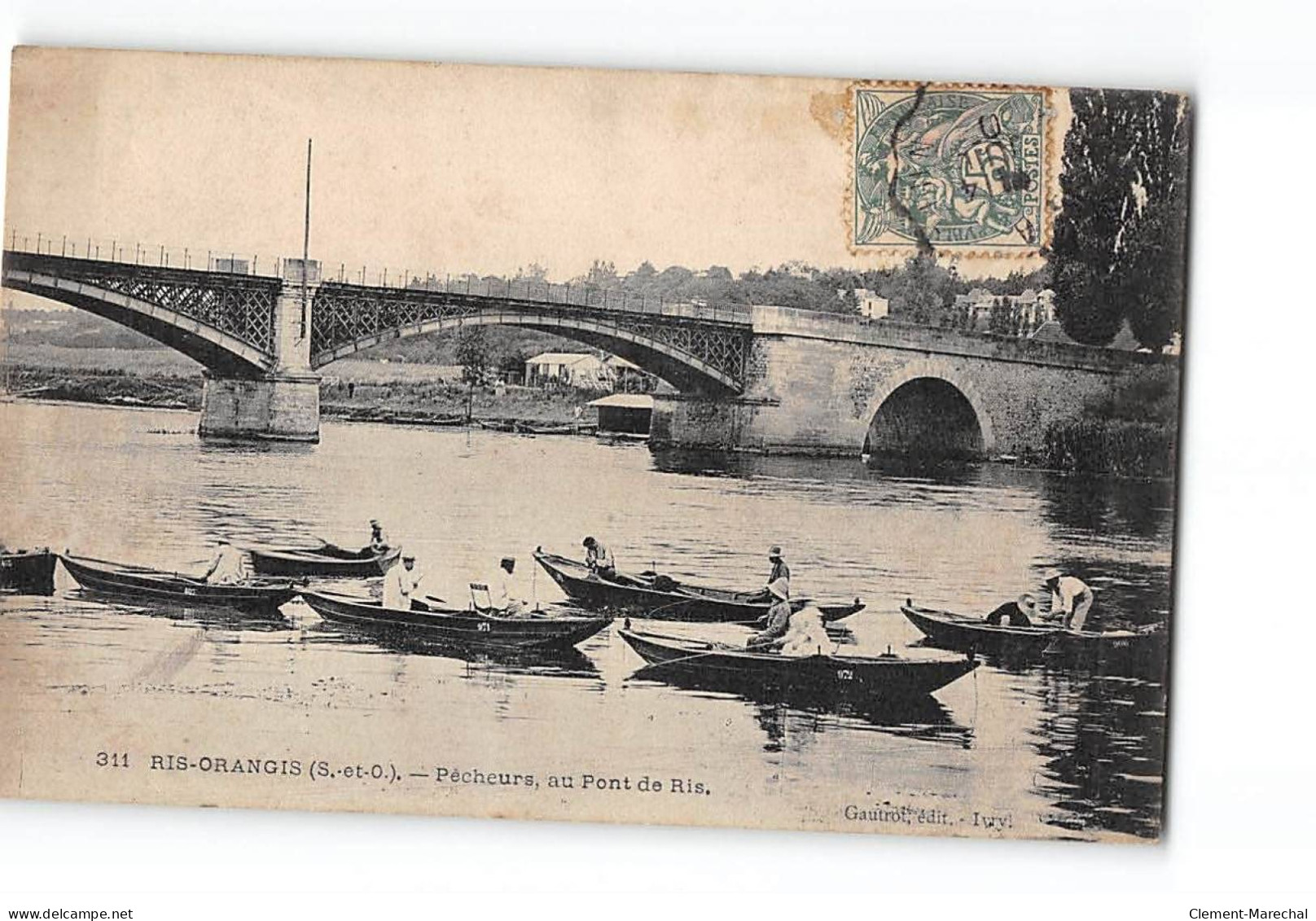 RIS ORANGIS - Pêcheurs Au Pont De Ris - état - Ris Orangis