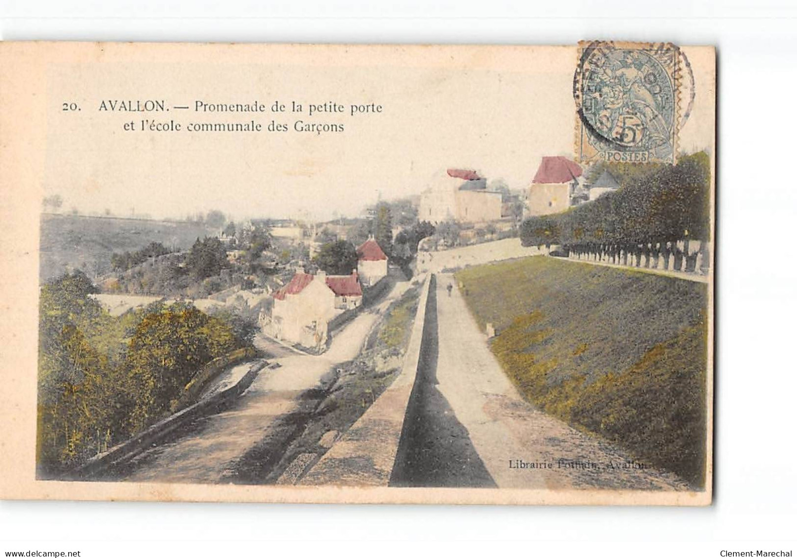 AVALLON - Promenade De La Petite Porte Et L'Ecole Communale Des Garçons - Très Bon état - Avallon