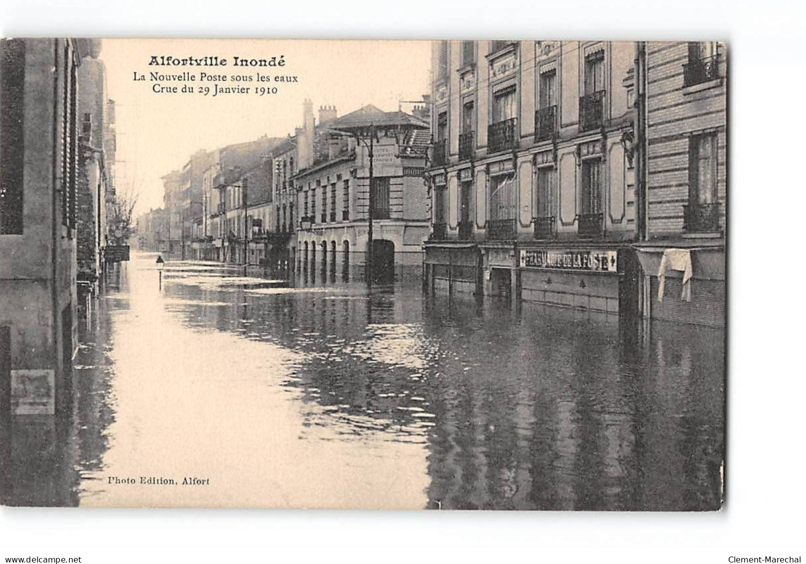 ALFORTVILLE Inondé - La Nouvelle Poste Sous Les Eaux - Crue Du 29 Janvier 1910 - Très Bon état - Alfortville