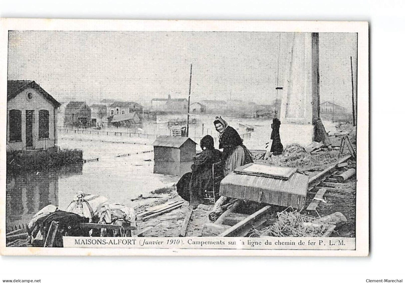 MAISONS ALFORT - Janvier 1910 - Campements Sur La Ligne Du Chemin De Fer PLM - Très Bon état - Maisons Alfort