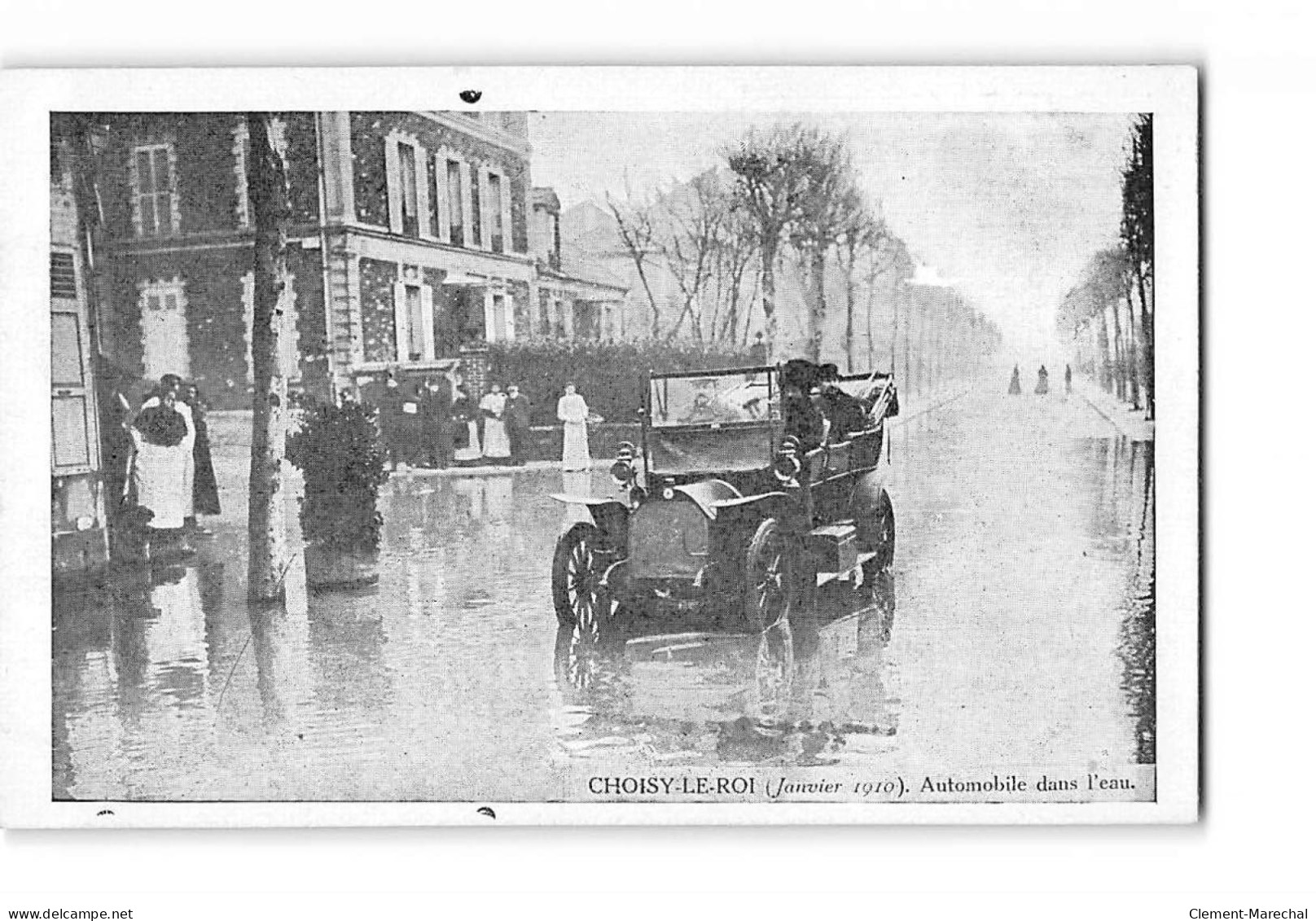 CHOISY LE ROI - Janvier 1910 - Automobile Dans L'eau - Très Bon état - Choisy Le Roi