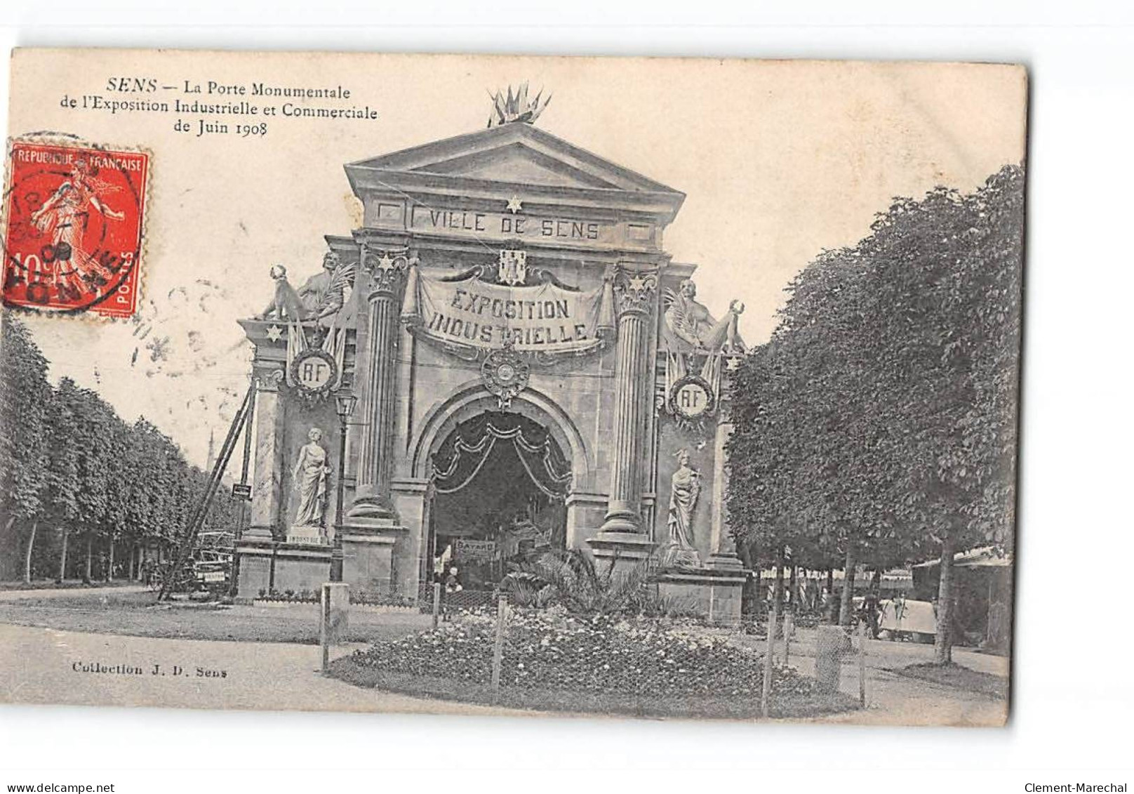 SENS - La Porte Monumentale De L'Exposition Industrielle Et Commerciale De Juin 1908 - Très Bon état - Sens