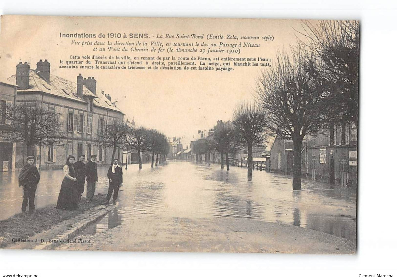 Inondations De 1910 à SENS - La Rue Saint Bond - Très Bon état - Sens