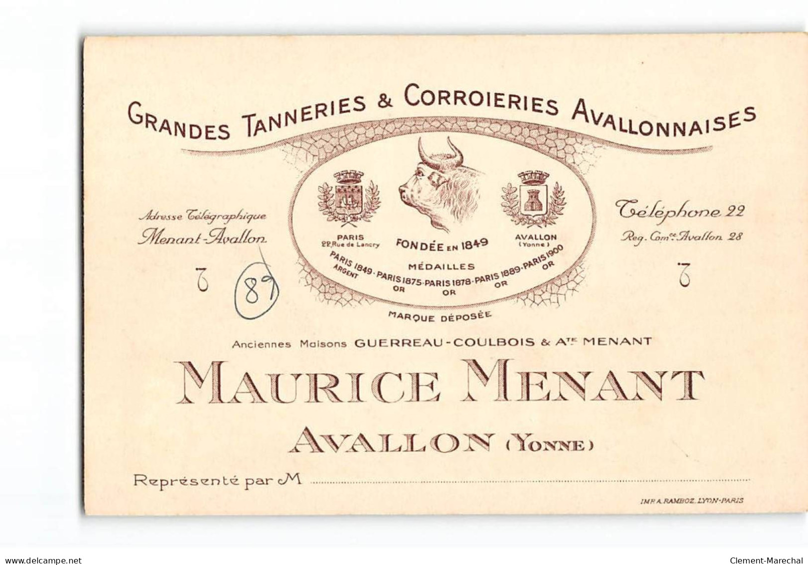 AVALLON - Grandes Tanneries Et Corroieries Avallonnaises - Maurice Menant - Très Bon état - Avallon