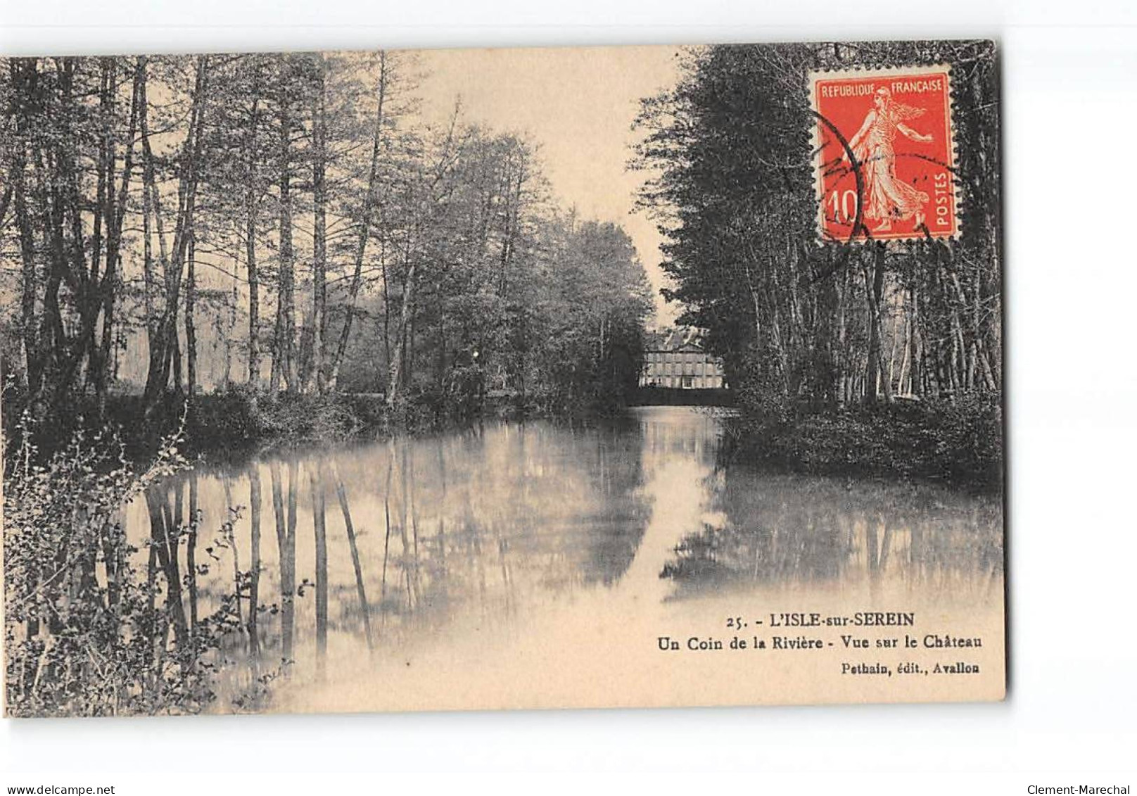 L'ISLE SUR SEREIN - Un Coin De La Rivière - Vue Sur Le Château - Très Bon état - L'Isle Sur Serein