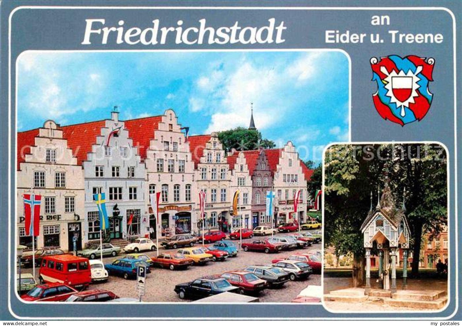 72739054 Friedrichstadt Eider Marktplatz Mit Historischen Giebelhaeusern Und Mar - Sonstige & Ohne Zuordnung