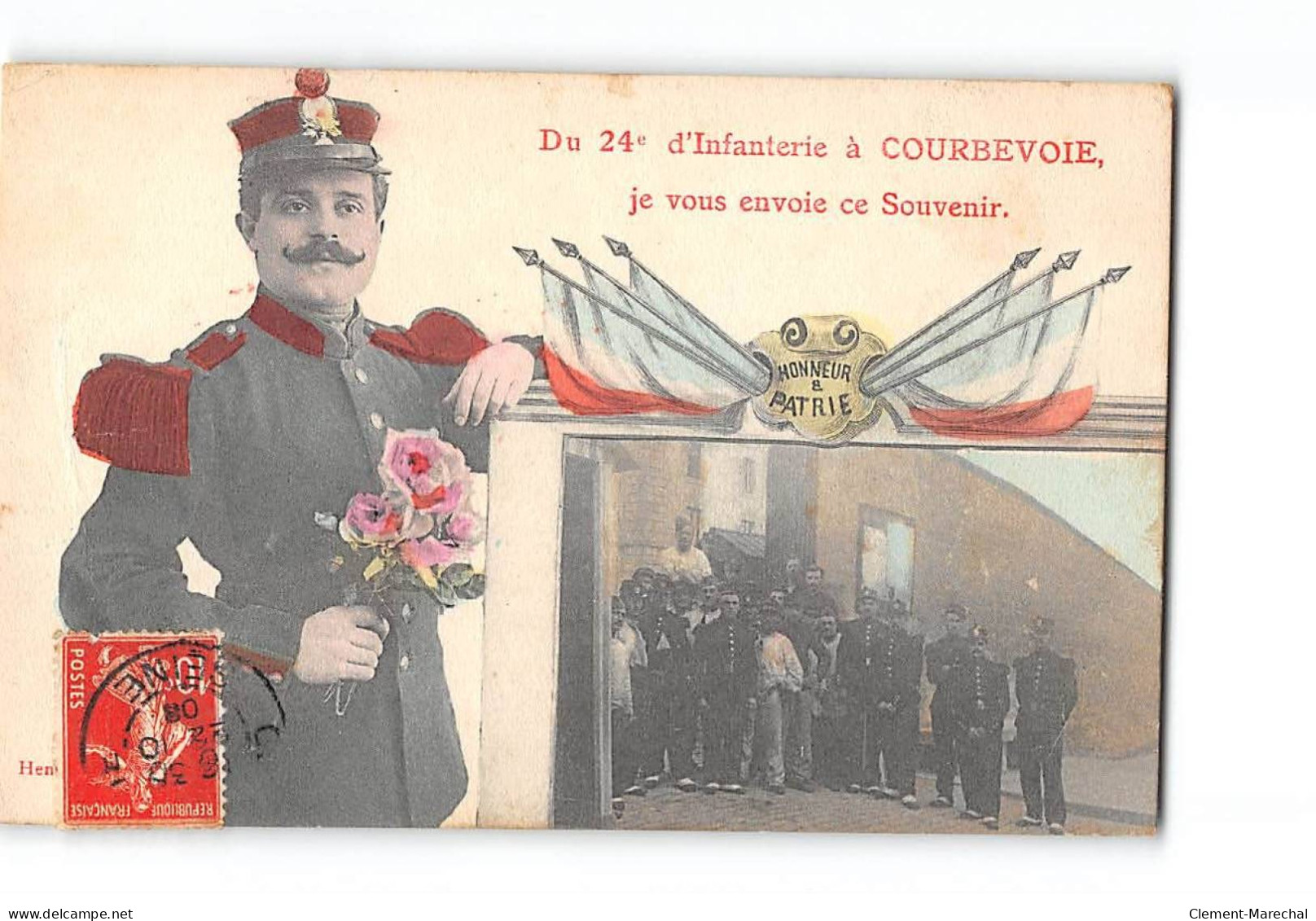 Du 24e D'Infanterie à COURBEVOIE Je Vous Envoie Ce Souvenir - Très Bon état - Courbevoie