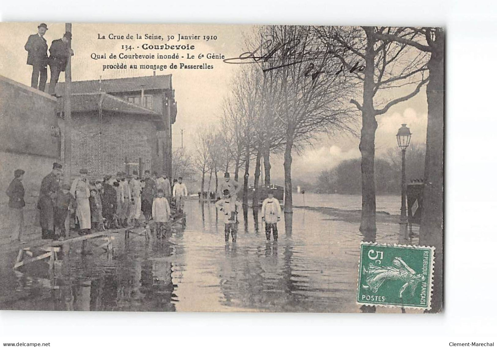 COURBEVOIE - La Crue De La Seine Janvier 1910 - Quai De Courbevoie - Très Bon état - Courbevoie