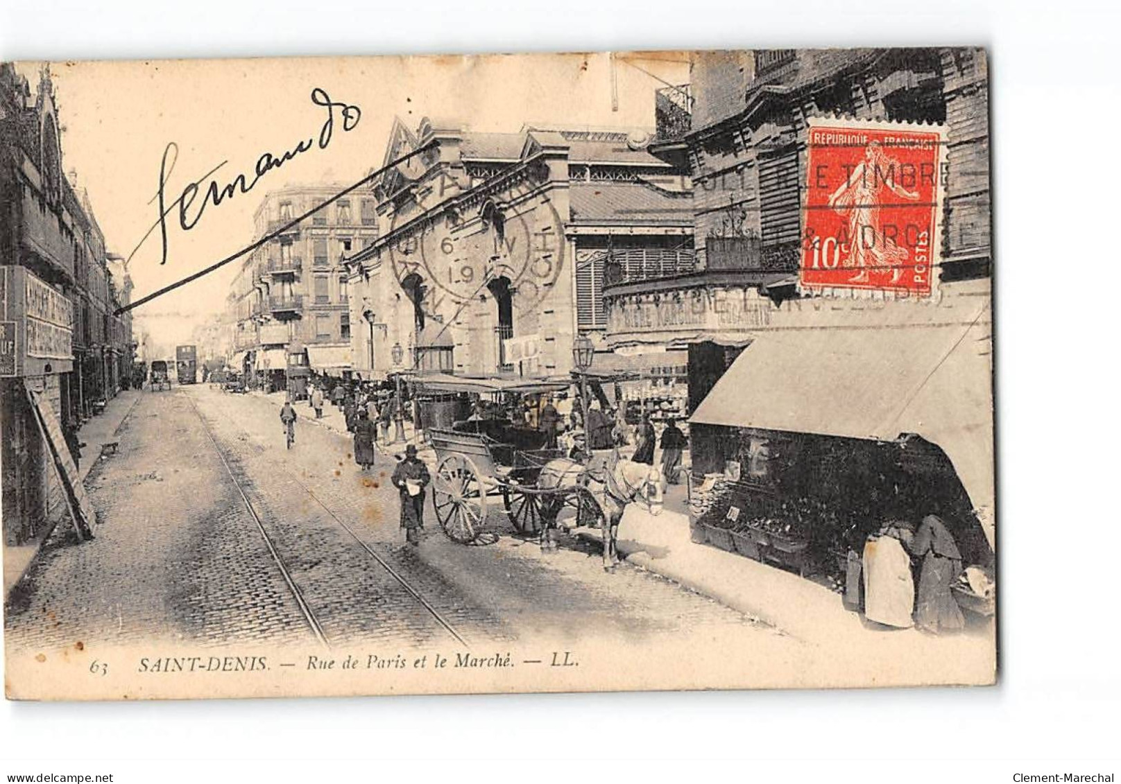 SAINT DENIS - Rue De Paris Et Le Marché - Très Bon état - Saint Denis