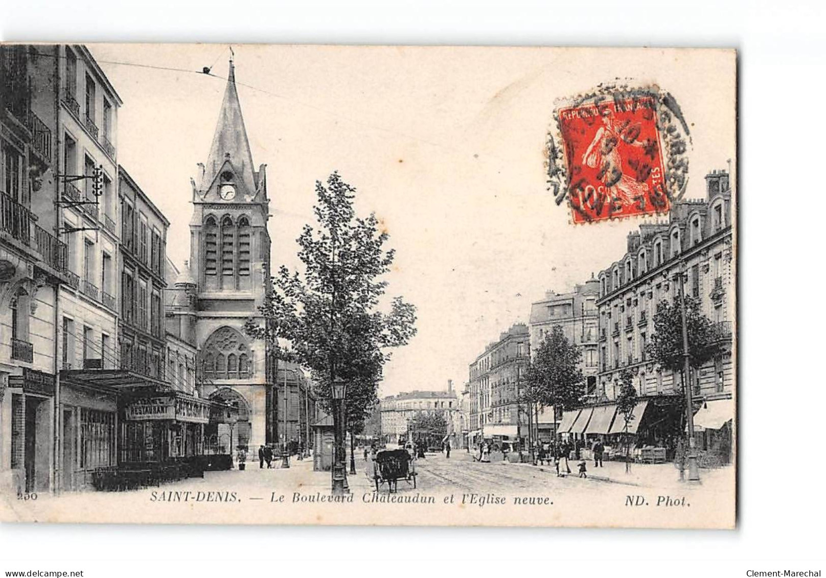SAINT DENIS - Le Boulevard Châteaudun Et L'Eglise Neuve - Très Bon état - Saint Denis