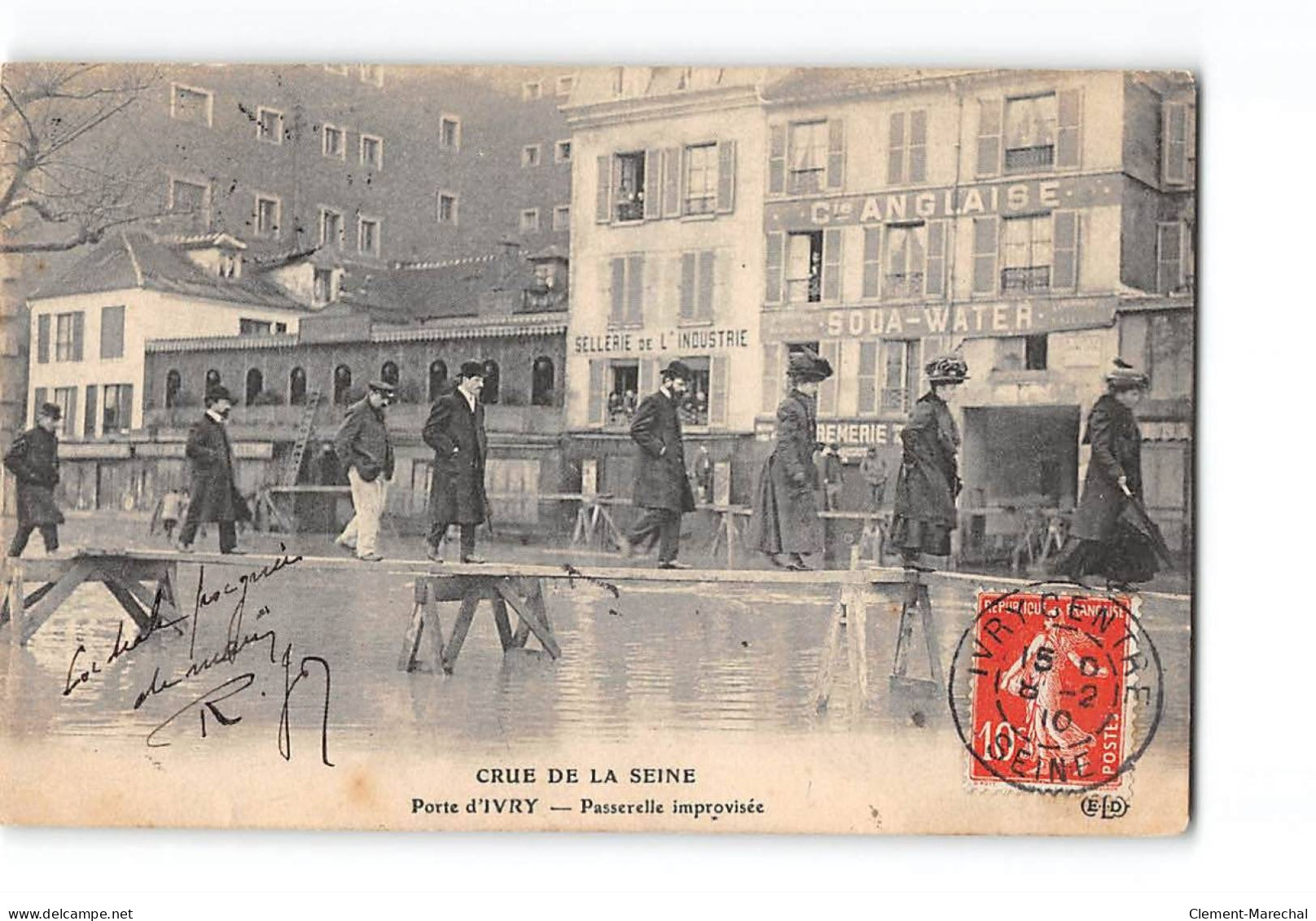 Crue De La Seine - Porte D'IVRY - Passerelle Improvisée - Très Bon état - Ivry Sur Seine