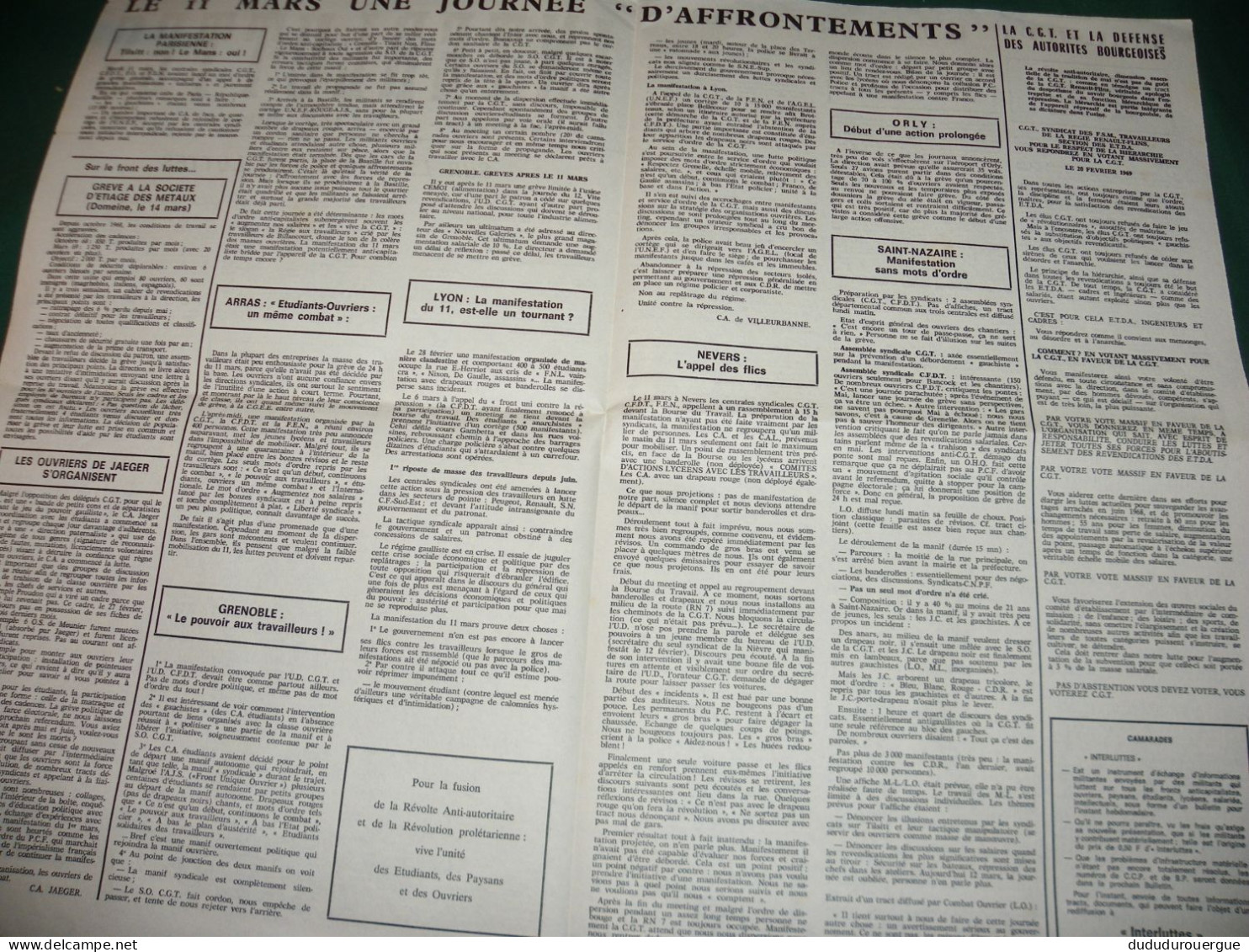 EVENEMENTS  1968 : " INTERLUTTES " BULLETIN D INFORMATIONS MILITANTES , LE N ° 11 - 1950 - Today