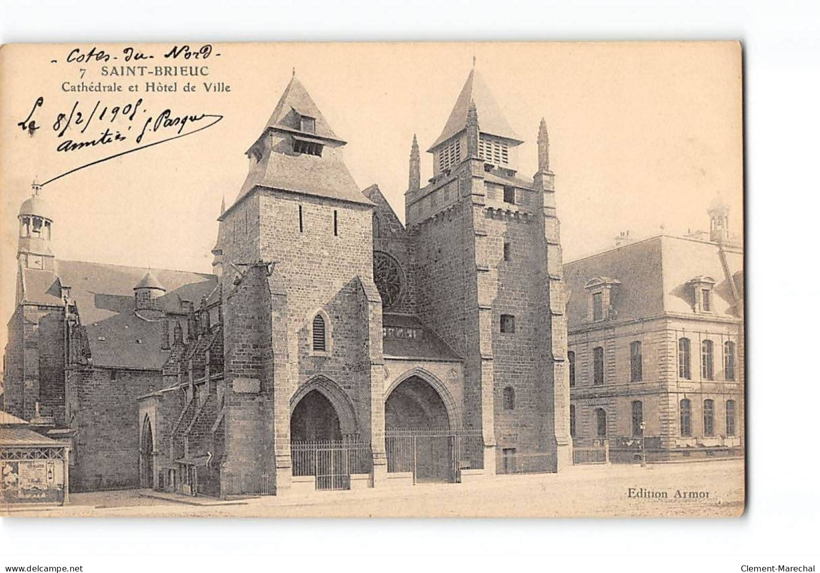 SAINT BRIEUC - Cathédrale Et Hôtel De Ville - Très Bon état - Saint-Brieuc